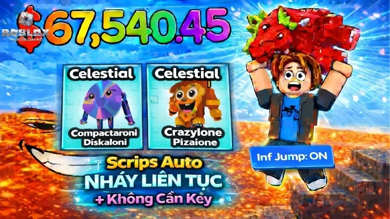 Tính năng của Script Hack Sống sót LAVA cho Brainrots mới nhất