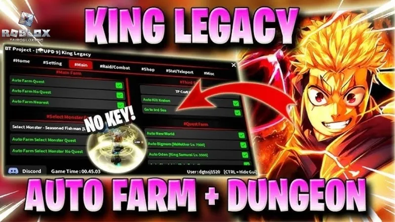 Các tính năng trong bản Script King Legacy mới nhất