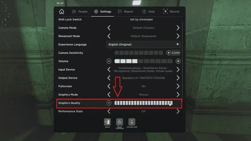 Thiết lập mức đồ họa Graphics Quality thấp nhất