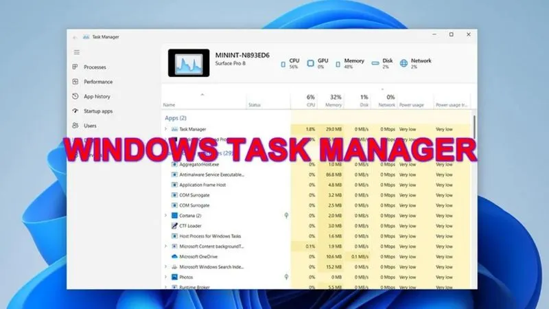 Giám sát tài nguyên hệ thống qua Task Manager