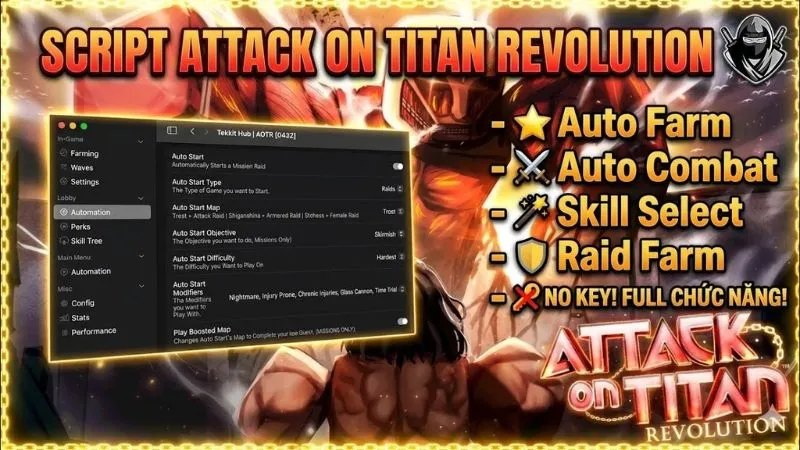 Các Tính Năng Script Attack on Titan Revolution Bá Đạo