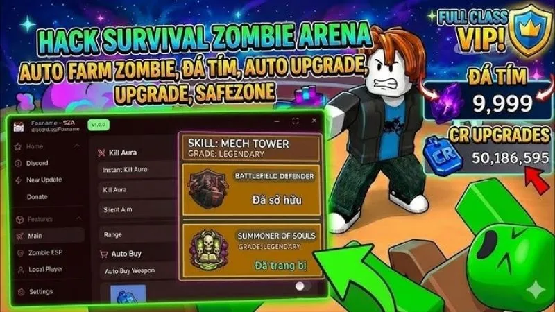 Tính Năng Mạnh Mẽ Của Bộ Script Survive Zombie Arena